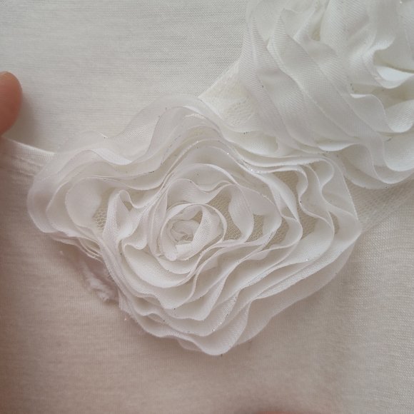 Clientele white applique top plus size blouse 22 lightweight 3X casual stretch - Picture 7 of 10